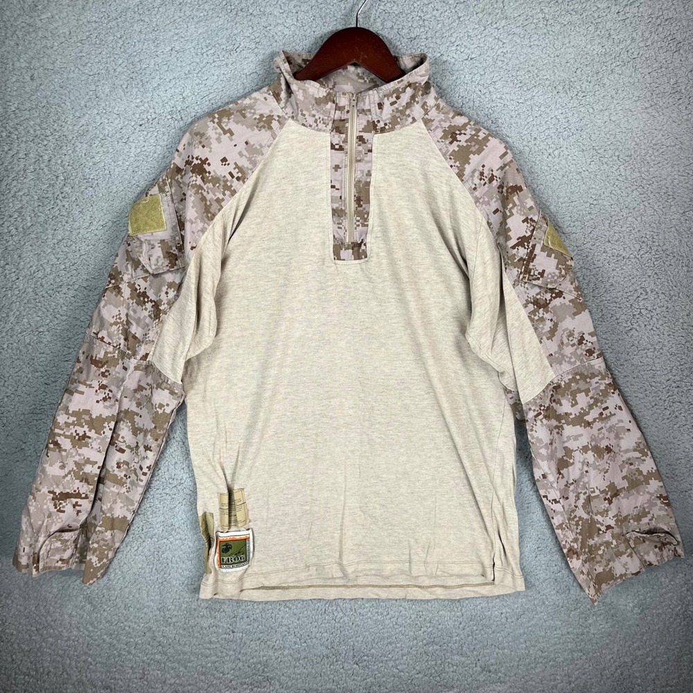 USMC FROG Flame Resistant Combat Ensemble Desert Marpat Shirt L-R Tan Camo